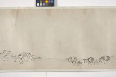 Cem burros Transportando Grãos, Handscroll, c.1700 (tinta sobre papel)