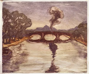 Um barco no Sena, 1914