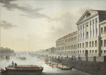 Vista do rio Fontanka da ponte Izmailovsky, 1820-1823