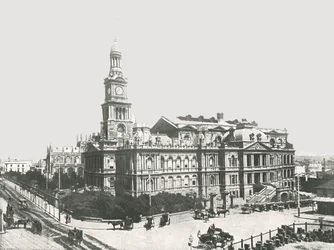A nova Câmara Municipal, Sydney, Austrália, 1895.