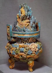Arte chinesa: perfumes de queimador em terracota. Período Yuan Dynasty. 1271-1368.
