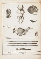 Ilustração de uma viagem ao redor do mundo nos anos 1803-06, no navio Neva, 1814