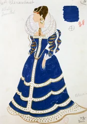 Senhora polaca, esboço de traje de Yves Bonnat
