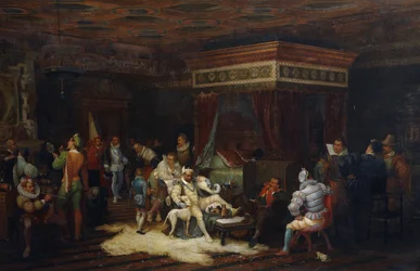 A chegada do duque de Guise na câmara de Fontainebleau do rei Henrique III, 1861