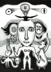 Ritual, 2018 (desenho a tinta sobre papel)