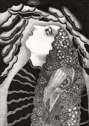 A estrela, 2018 (desenho a tinta sobre papel)