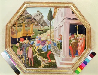 O rapto de Helen, c.1450-5 (tempera de ovo em madeira)