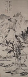 Paisagem no estilo de Ni Zan (1301-1374)