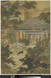 Jieyu Defendendo o Imperador de um Urso, c.1740 (tinta e cor sobre papel)