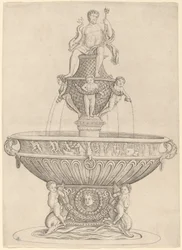Fonte com estátua de Netuno