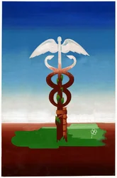 Um caduceu, cerca de 1930