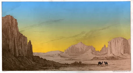 Montanhas Aktau, por volta de 1850 (gravura)