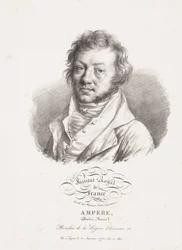 Andre-Marie Ampere, físico e matemático francês, c 1820