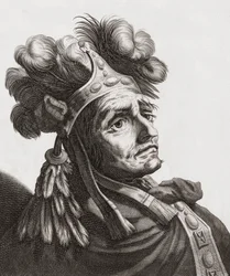 Atahualpa, último imperador dos Incas. Retrato.