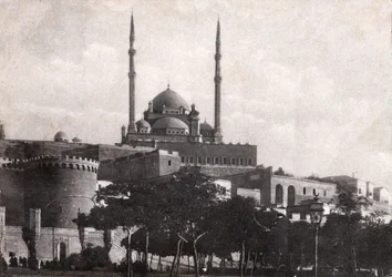 Cairo, a cidadela de Saladino (Egipto). Cerca de 1920