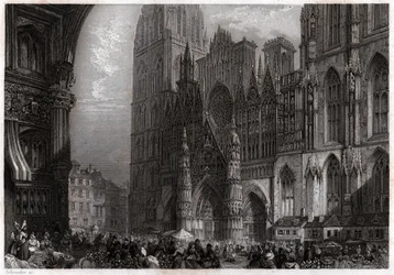 Cathedrale de Rouen, cerca de 1850 (gravura)