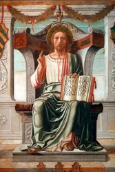 Bênção de Cristo, Salvador do mundo por Maestro del Cadaver