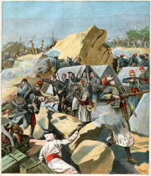 Combat au Maroc. Combate em Marrocos.