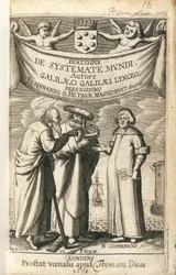 Frontispício do "Sistema Cósmico" de Galileu