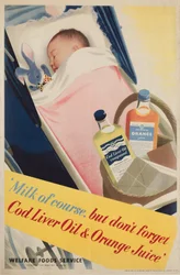 Educação para a Saúde ïMilk de curso, cartaz, c 1950