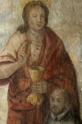 Igreja Matriz (Igreja Paroquial de Nossa Senhora). Interior. O coro. Pintura de parede.