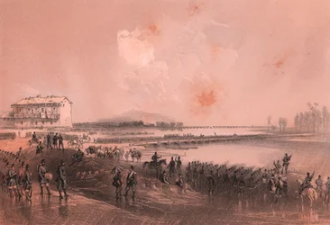 Exército piemontês atravessa o rio Sesia