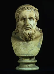Retrato possivelmente de Hesíodo (século VIII AC) ou de Homero (século VIII AC), cópia do original grego do século V AC (mármore)