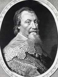 Retrato de Axel Gustafsson Oxenstierna (1583-1654), Lord High Chancellor of Sweden, gravura