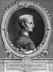 Retrato de Emanuele Crisolora (1350-1415), humanista bizantina, gravura