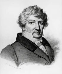 Retrato de Georges Leopold Chretien Frederic Dagobert Cuvier (1769-1832), biólogo francês, gravura