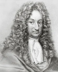 Retrato de Gottfried Wilhelm von Leibniz (1646-1716), matemático, filósofo e cientista alemão, gravura