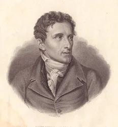 Retrato do escultor italiano Antonio Canova (1757-1822), gravura em cobre de A Locatelli a partir de pintura de Giuseppe Bossi