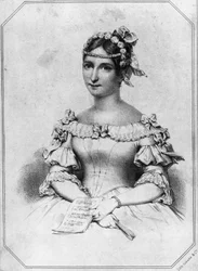Retrato de Laura Cinti-Damoreau (1801-1863), soprano francês, litografia
