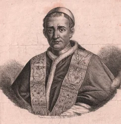 Retrato do Papa Gregório XVI (1765-1846), gravura e burina, do desenho ao vivo, Roma, 5 de fevereiro