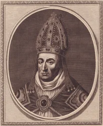 Retrato de William Waynflete (1398-1486), Bispo de Winchester, gravura em cobre de John Goldar (1729-1795)