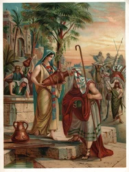 Rebecca no poço, por volta de 1900 (litografia)