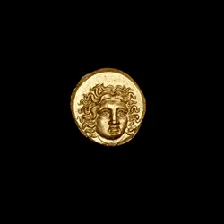 Rhodian tetrobol Coin, Grécia Antiga, ilhas ao largo de Caria, Helios (foto)
