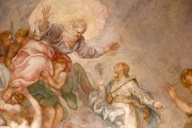 Basílica de Santa Maria delle Vigne. Deus, o Pai. Fresco. Génova. Itália.