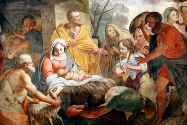Basílica de Santa Maria delle Vigne. Presépio. Pintura. Génova. Itália.