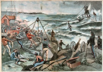 O salvamento de um barco. O salvamento de um barco.