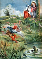 Branca de Neve e Rosa Pompon. cerca de 1910 (gravura)