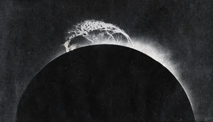 Erupção solar fotografada em 1929. (impressão)