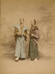Dois japoneses, possivelmente samurais, c.1877 (foto)