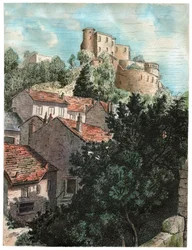 Aldeia com um castelo