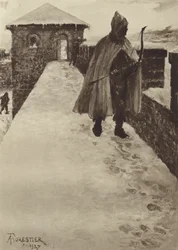 Patrulhando um forte norte-britânico no inverno