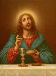Cristo abençoando o pão e o vinho