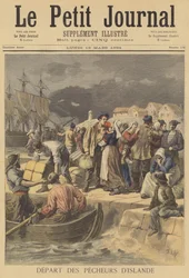 Os pescadores da Islândia se preparando para ir ao mar