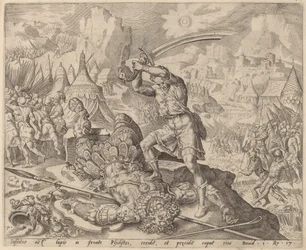 David cortando a cabeça de Golias