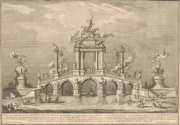 A Prima Macchina para a Chinea de 1755: uma ponte triunfal com antiguidades de Herculano
