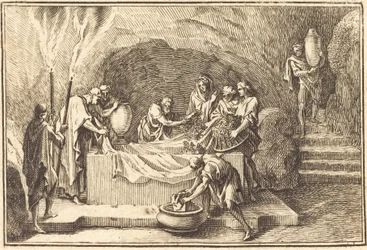 The Body of Christ being Covered with Flowersand Perfume